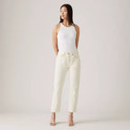 Jeans Dritti a Vita Alta Levi's 501 Crop Bianchi