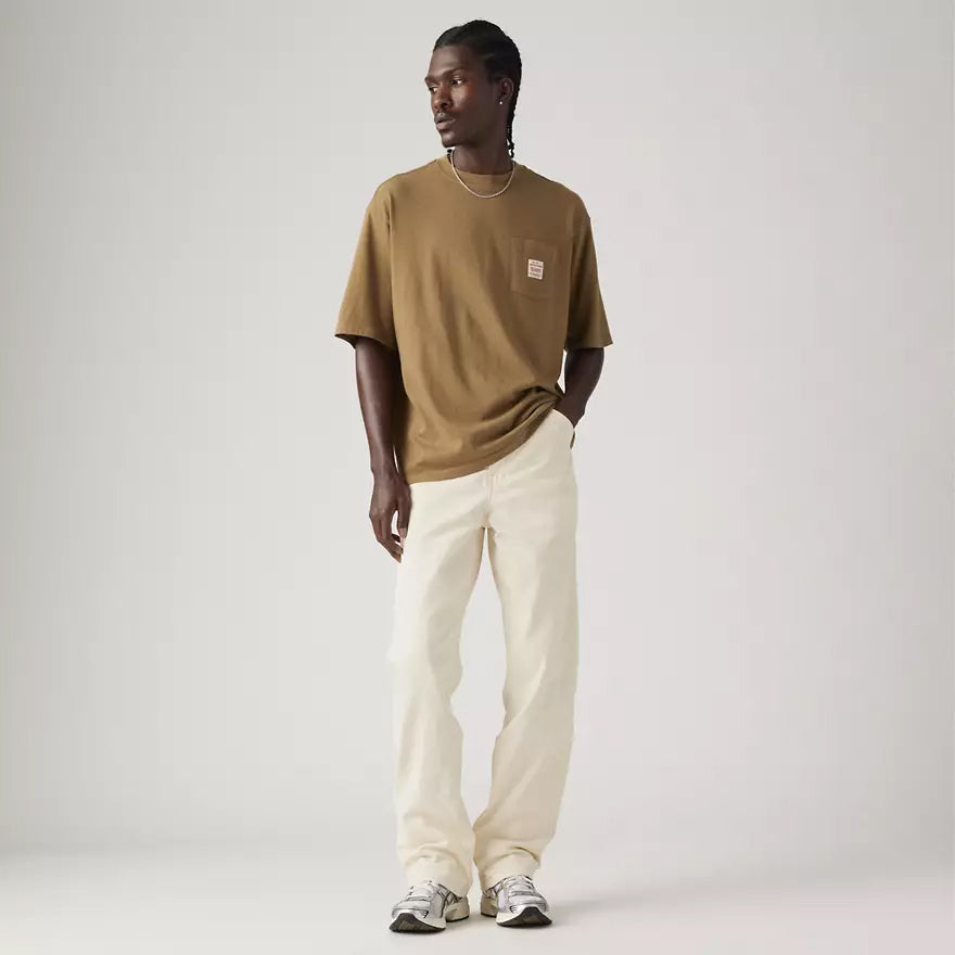Jean Loose Droit Taille Mi-Haute Levi's 568 Écru