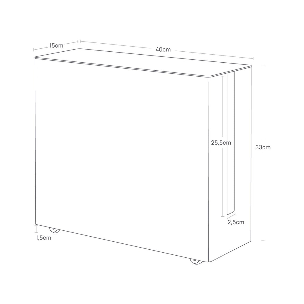 Cable Organiser Box With Castors - Tower - White