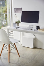 Cable Organiser Box With Castors - Tower - White