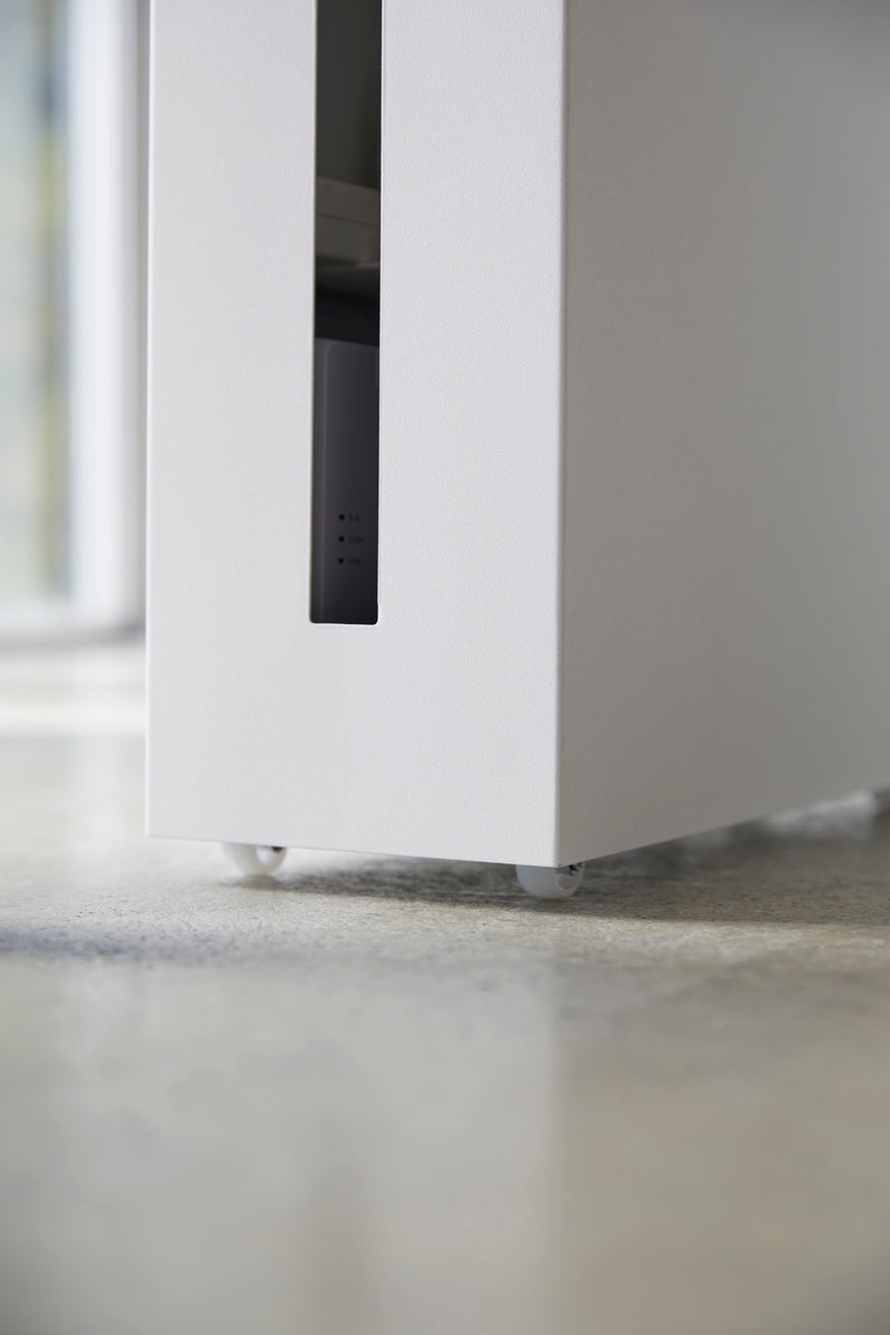 Cable Organiser Box With Castors - Tower - White