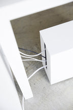 Cable Organiser Box With Castors - Tower - White