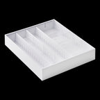 Expandable Cutlery Tray With Slanted Compartments - Tower - White