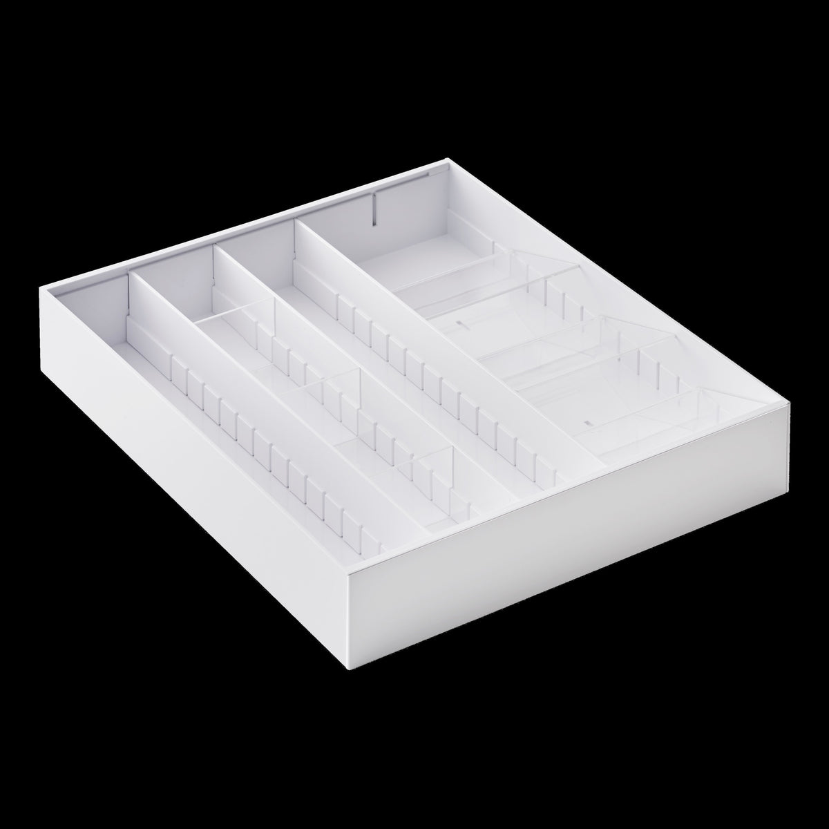 Expandable Cutlery Tray With Slanted Compartments - Tower - White
