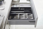 Expandable Cutlery Tray With Slanted Compartments - Tower - Black
