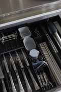 Expandable Cutlery Tray With Slanted Compartments - Tower - Black