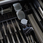 Expandable Cutlery Tray With Slanted Compartments - Tower - Black