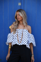 Blouse À Pois Sola - Blanc/Noir