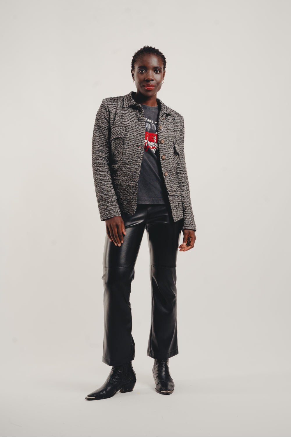 The Rodney Black Leather Effect Trousers