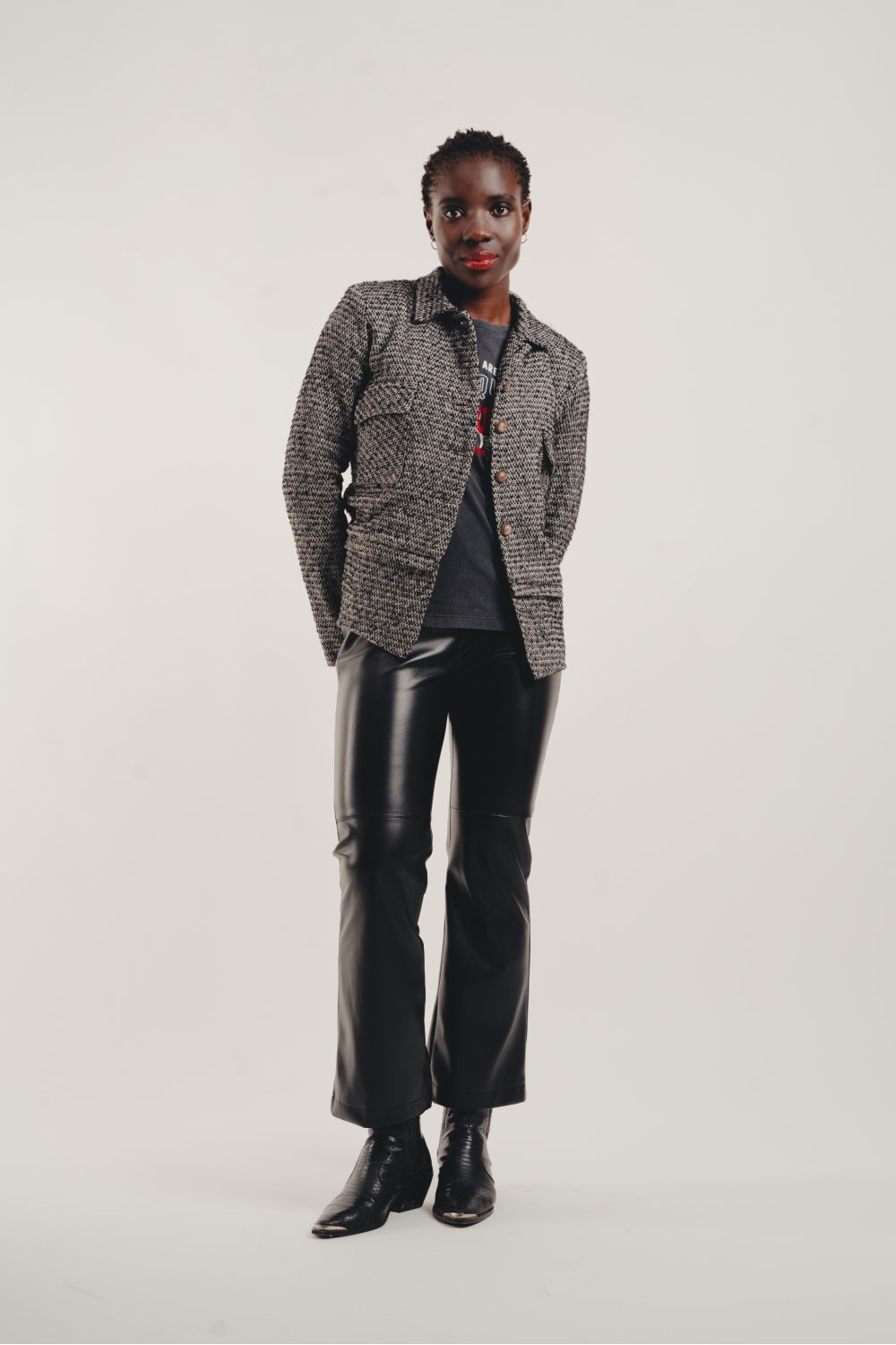The Rodney Black Leather Effect Trousers