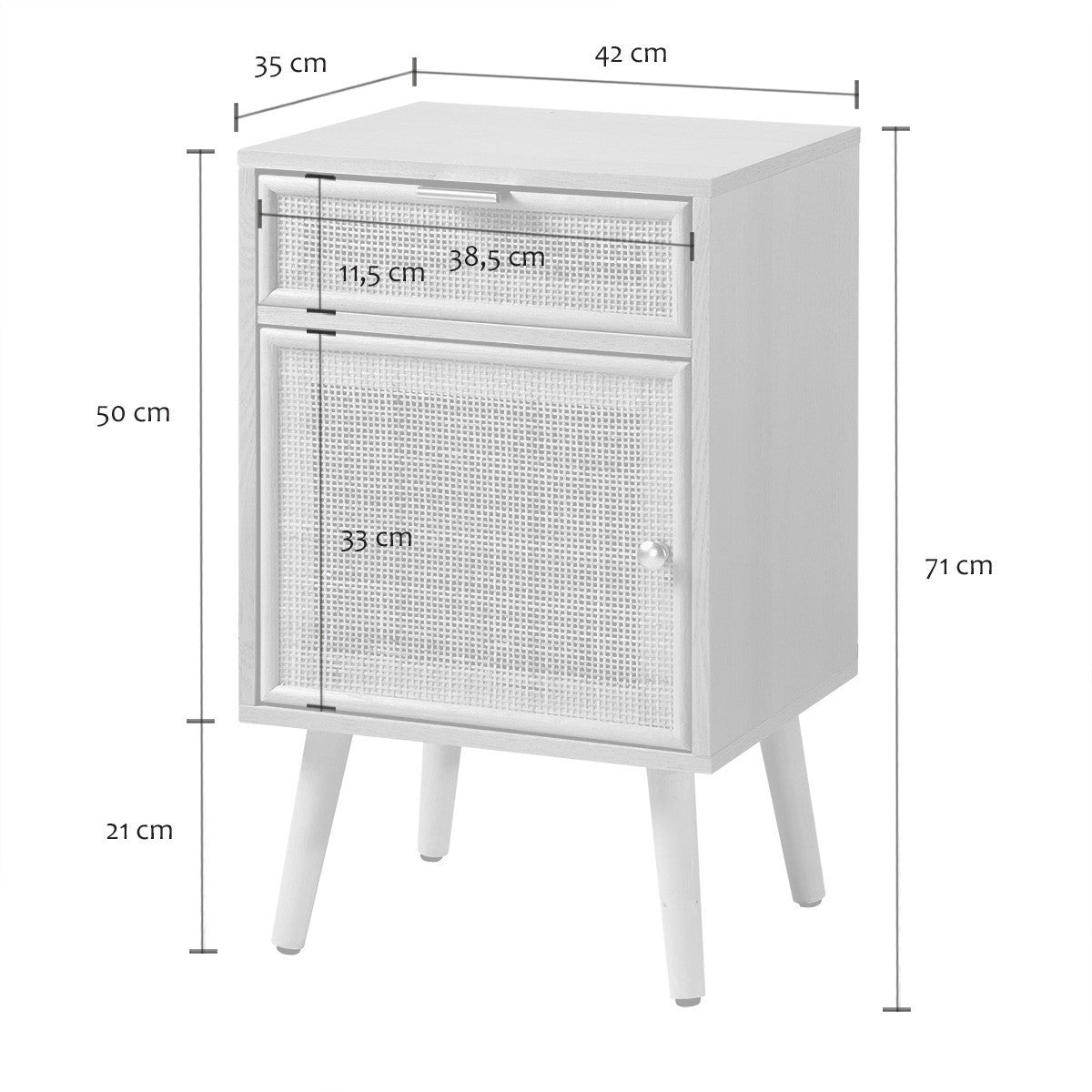 Miya - Table De Chevet - Rotin Naturel