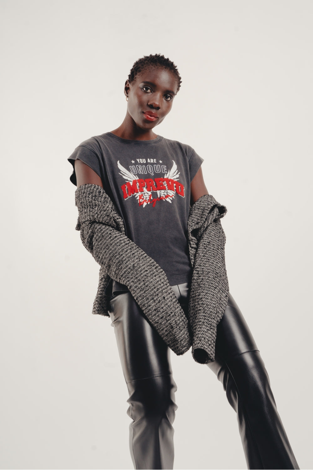 The Rodney Black Leather Effect Trousers