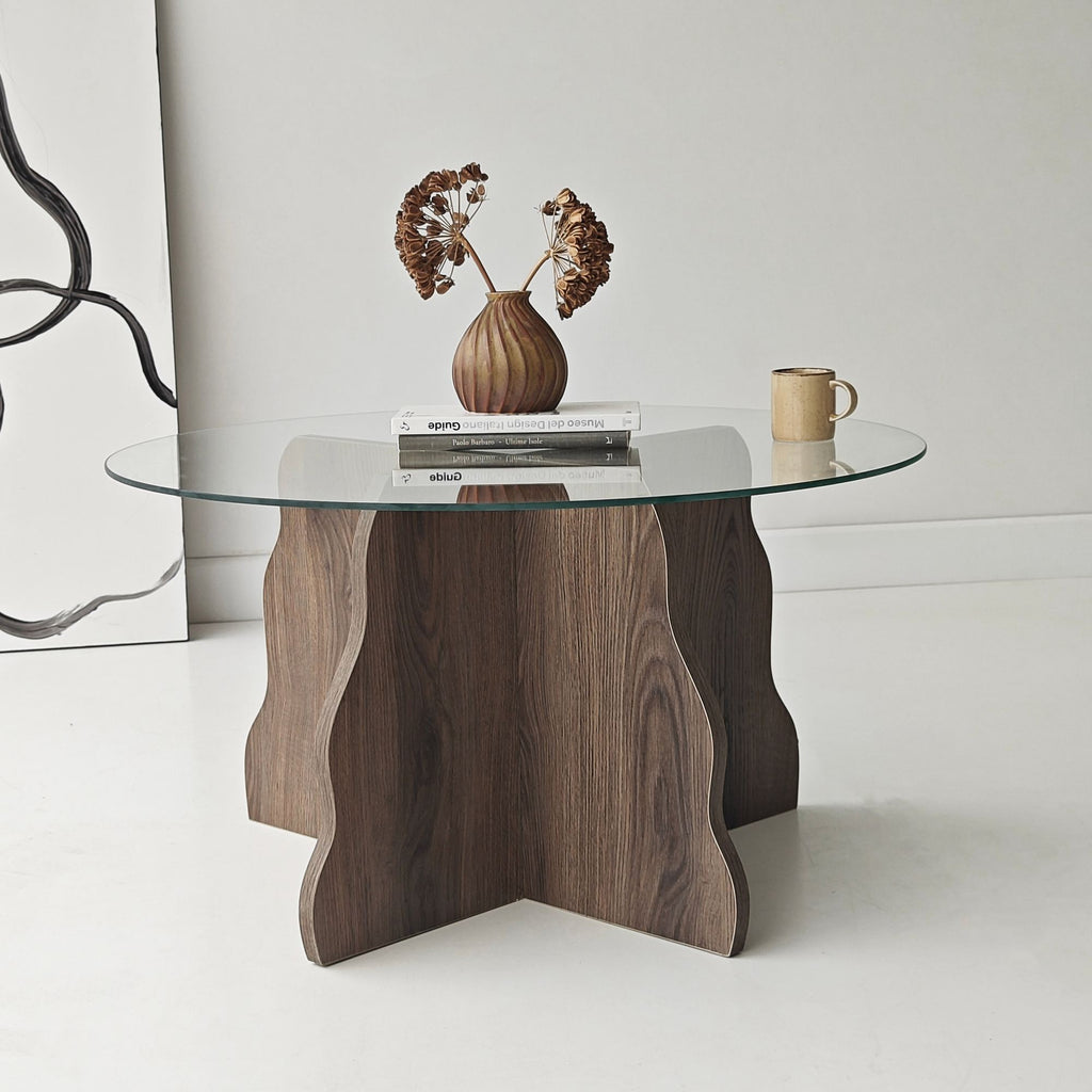 Tables Basses Butterfly - Noyer / Transparent