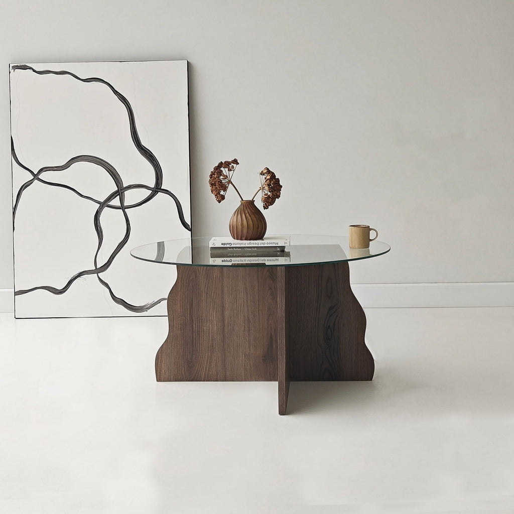 Tables Basses Butterfly - Noyer / Transparent