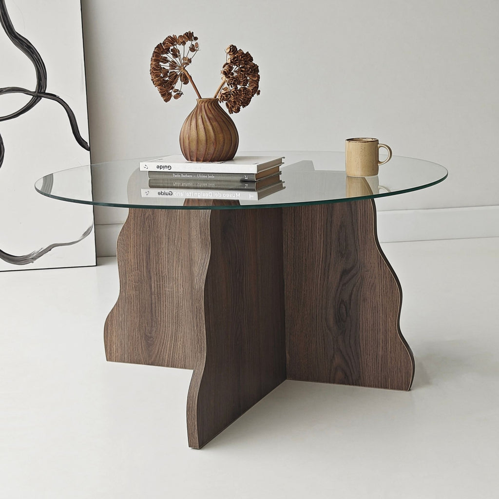 Tables Basses Butterfly - Noyer / Transparent