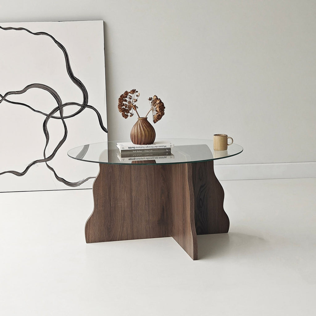 Tables Basses Butterfly - Noyer / Transparent