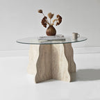 Tables Basses Butterfly - Travertin / Transparent
