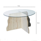 Tables Basses Butterfly - Travertin / Transparent