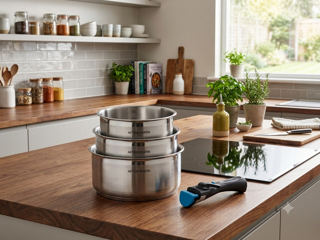 Set 3 Casseroles 16/18/20cm - Acier Inoxydable - Inox
