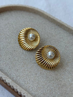 Boucles D’Oreilles Napier Vintage - Coquillage Et Perle
