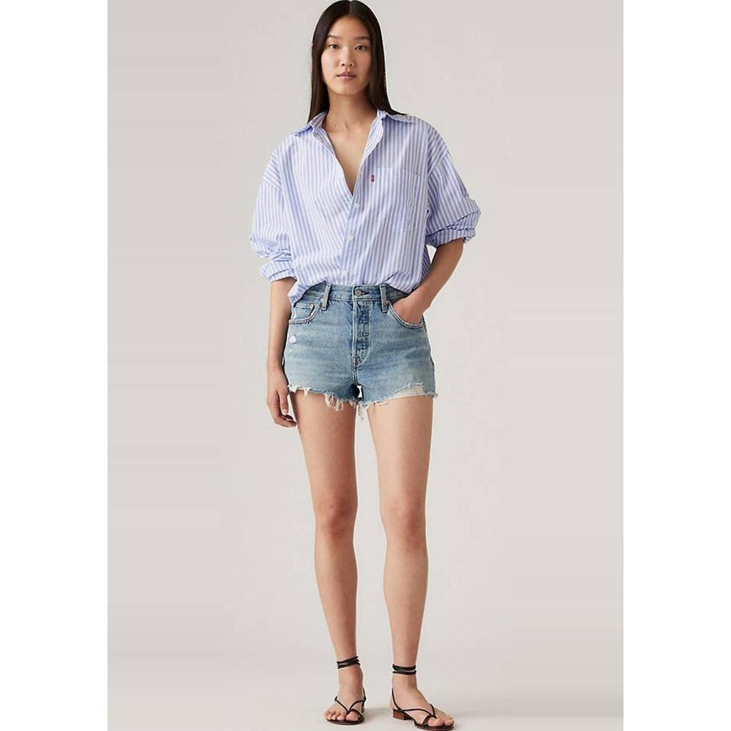 Pantalón Corto Vaquero De Tiro Alto Levi's 501 Azul