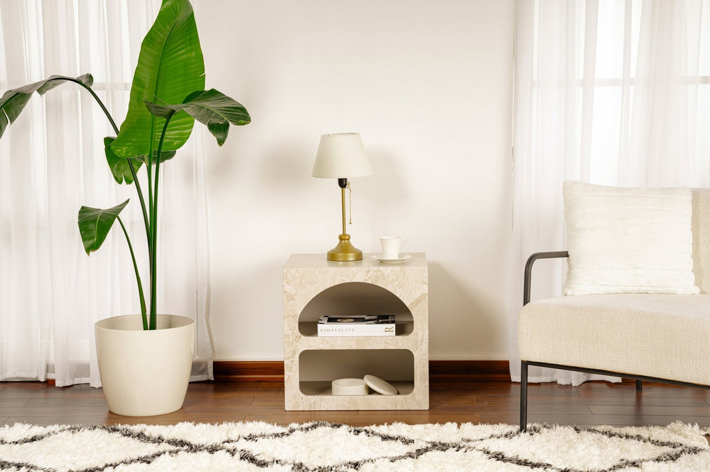 Lorin - Table de Chevet - Travertine