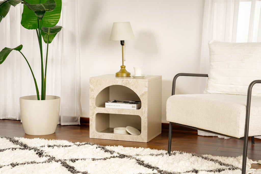 Lorin - Table de Chevet - Travertine