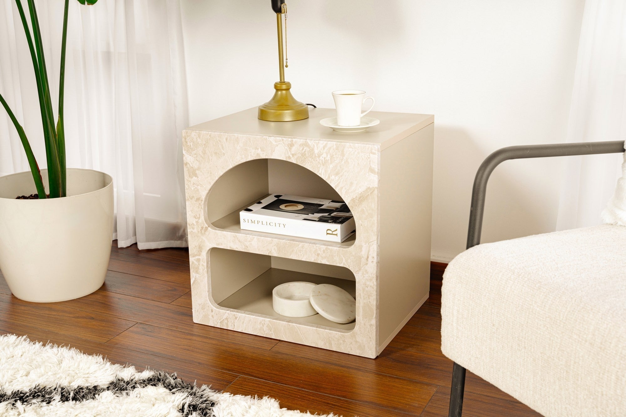 Lorin - Table de Chevet - Travertine