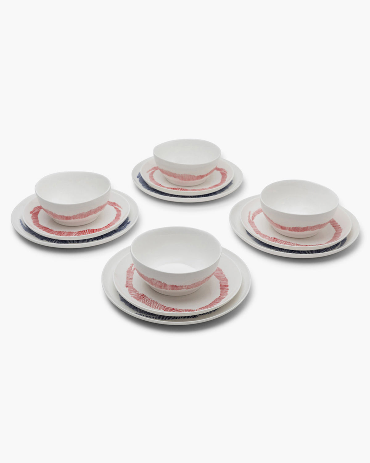 Feast – 12-teiliges Starter-Set – Steingut – White Stripes