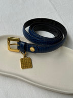 Ceinture Givenchy Vintage - Cuir Bleu Imitation Croco