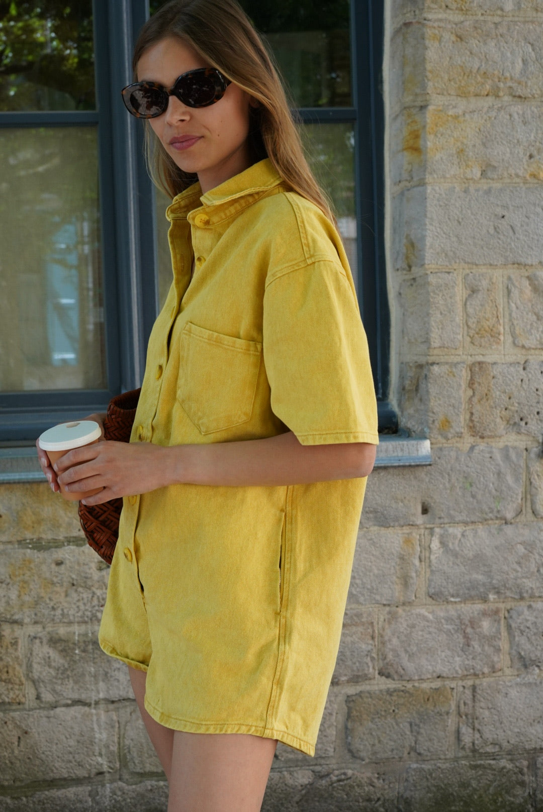 Chloé Yellow Denim Playsuit