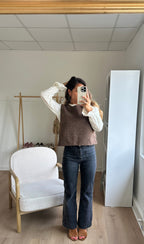 Pull sans manches Louisa marron