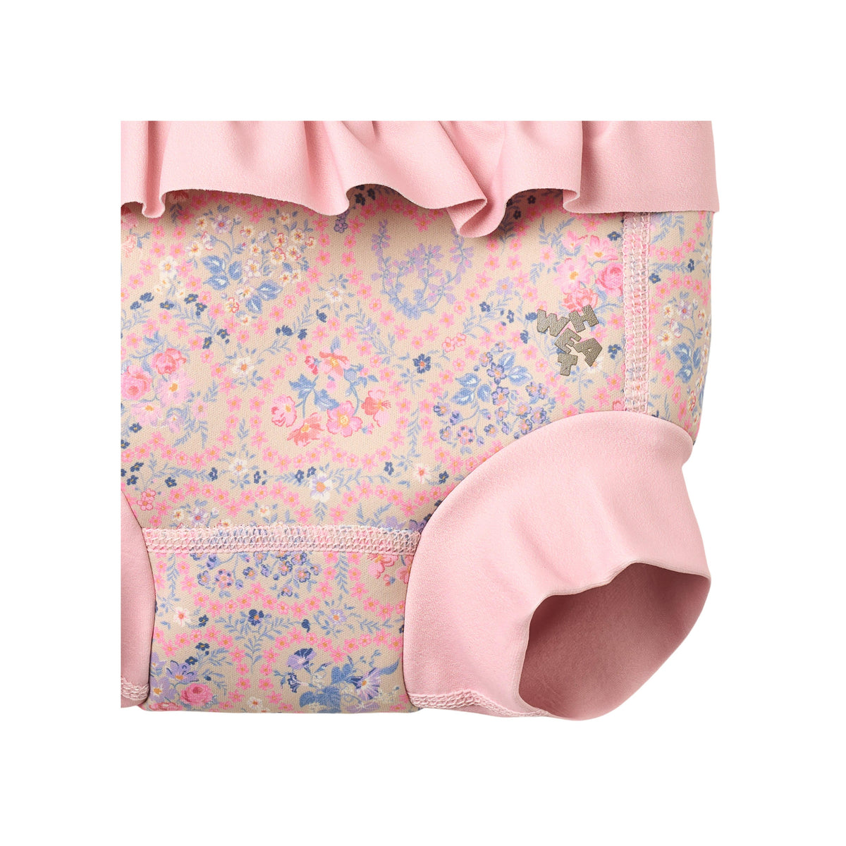 Rita badebuks i neopren - Pink Heart Flowers