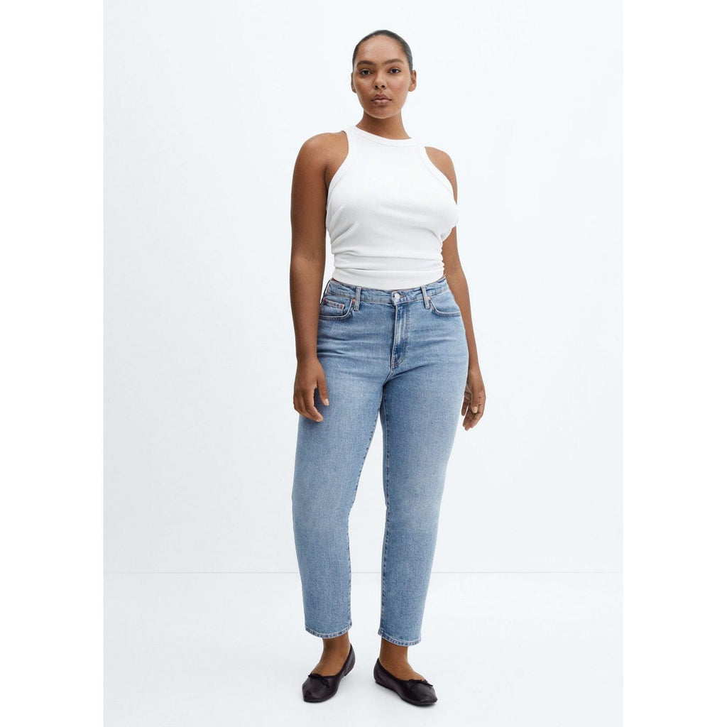 Slim Crop Jeans - Medium Blue
