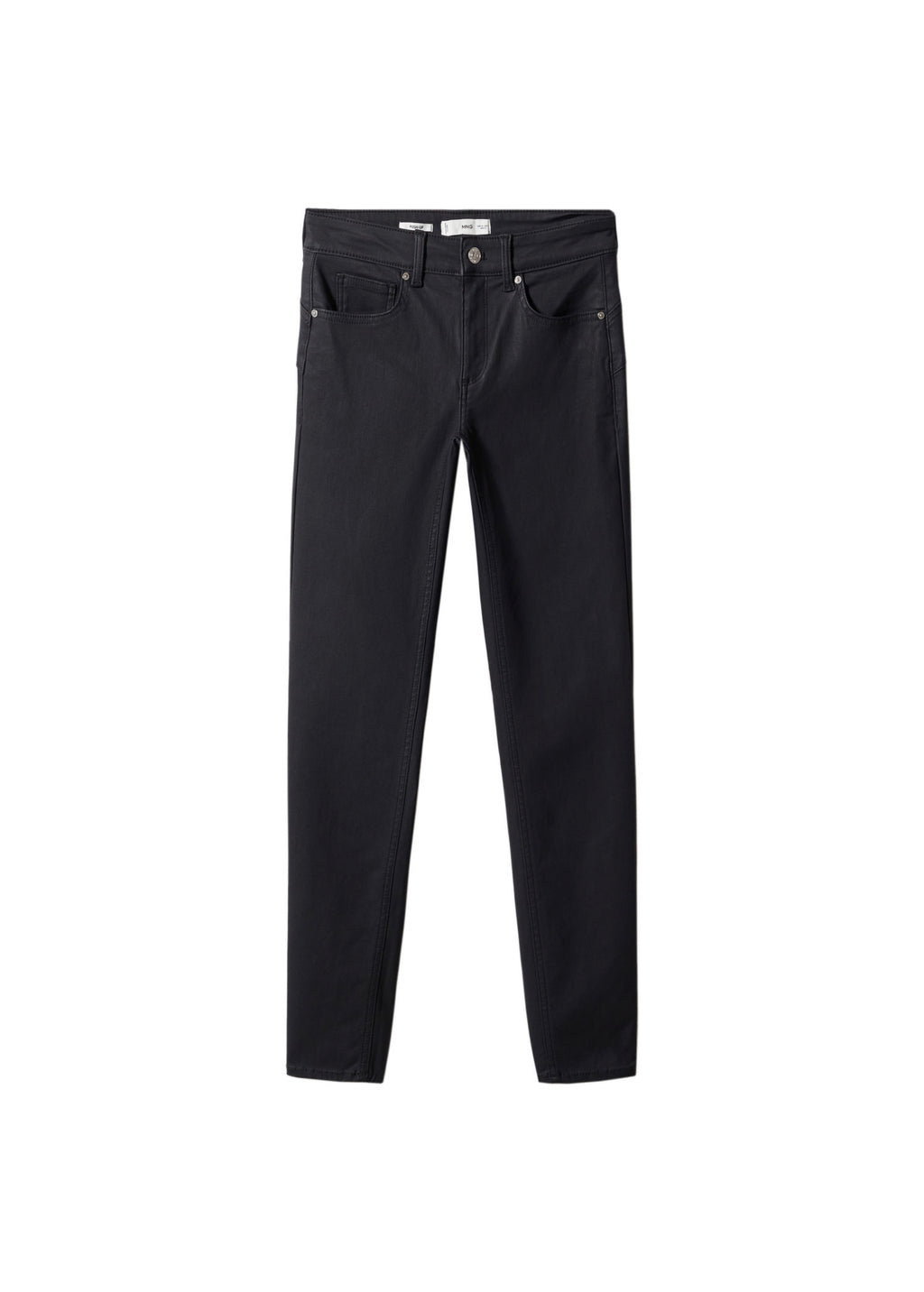 Coated Push-Up Skinny Jeans - Black