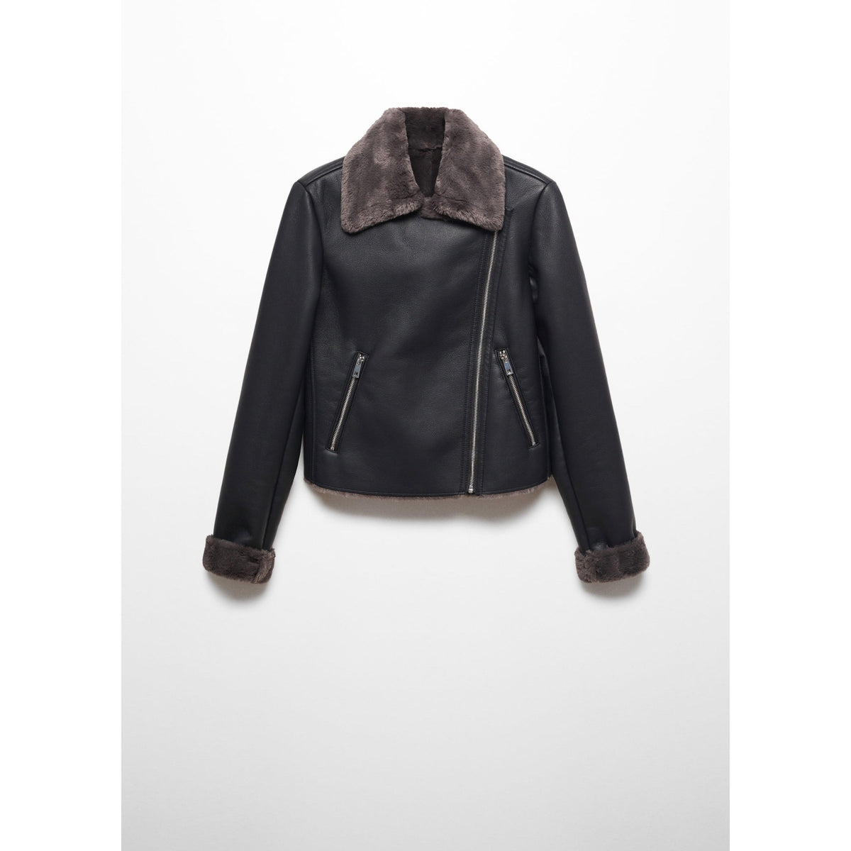 Reversible Faux Leather Jacket - Black