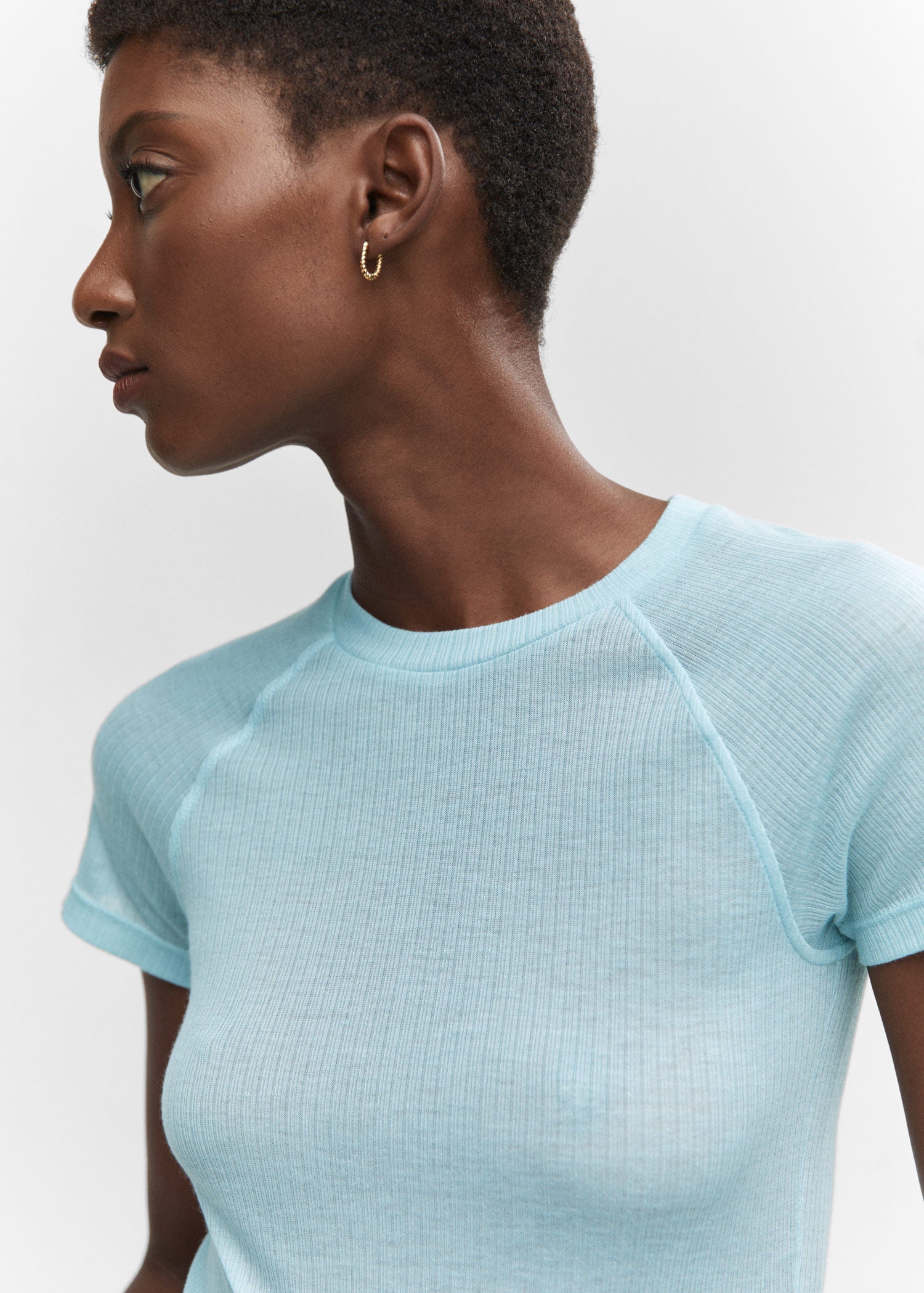 T-Shirt Détail Couture - Sky Blue
