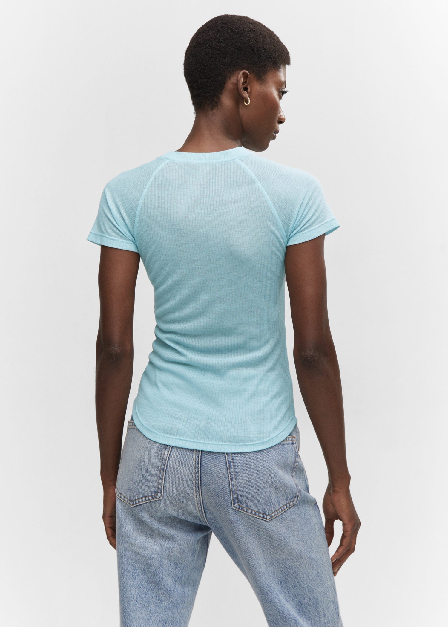 T-Shirt Détail Couture - Sky Blue