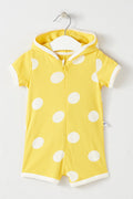 Hooded Playsuit - Yellow and White - Baby