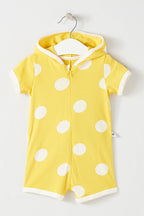 Hooded Playsuit - Yellow and White - Baby