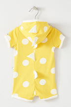 Hooded Playsuit - Yellow and White - Baby