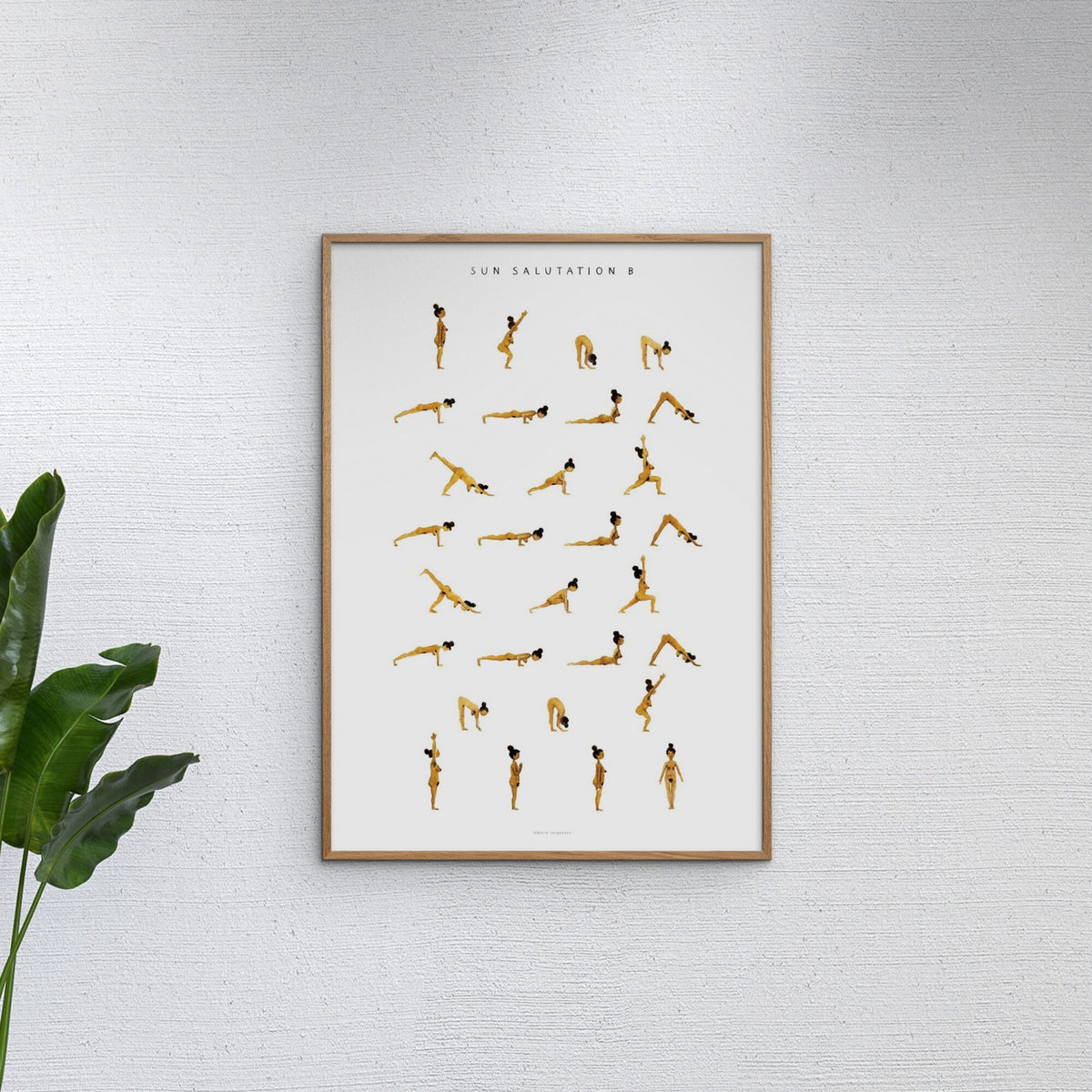 Yoga Prints - Sun Salutation B Woman Golden