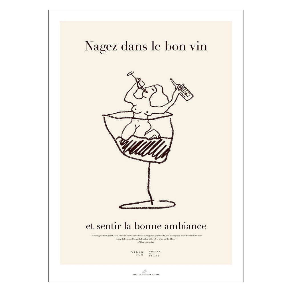 Cille Due X Poster & Frame - Nuota nel buon vino