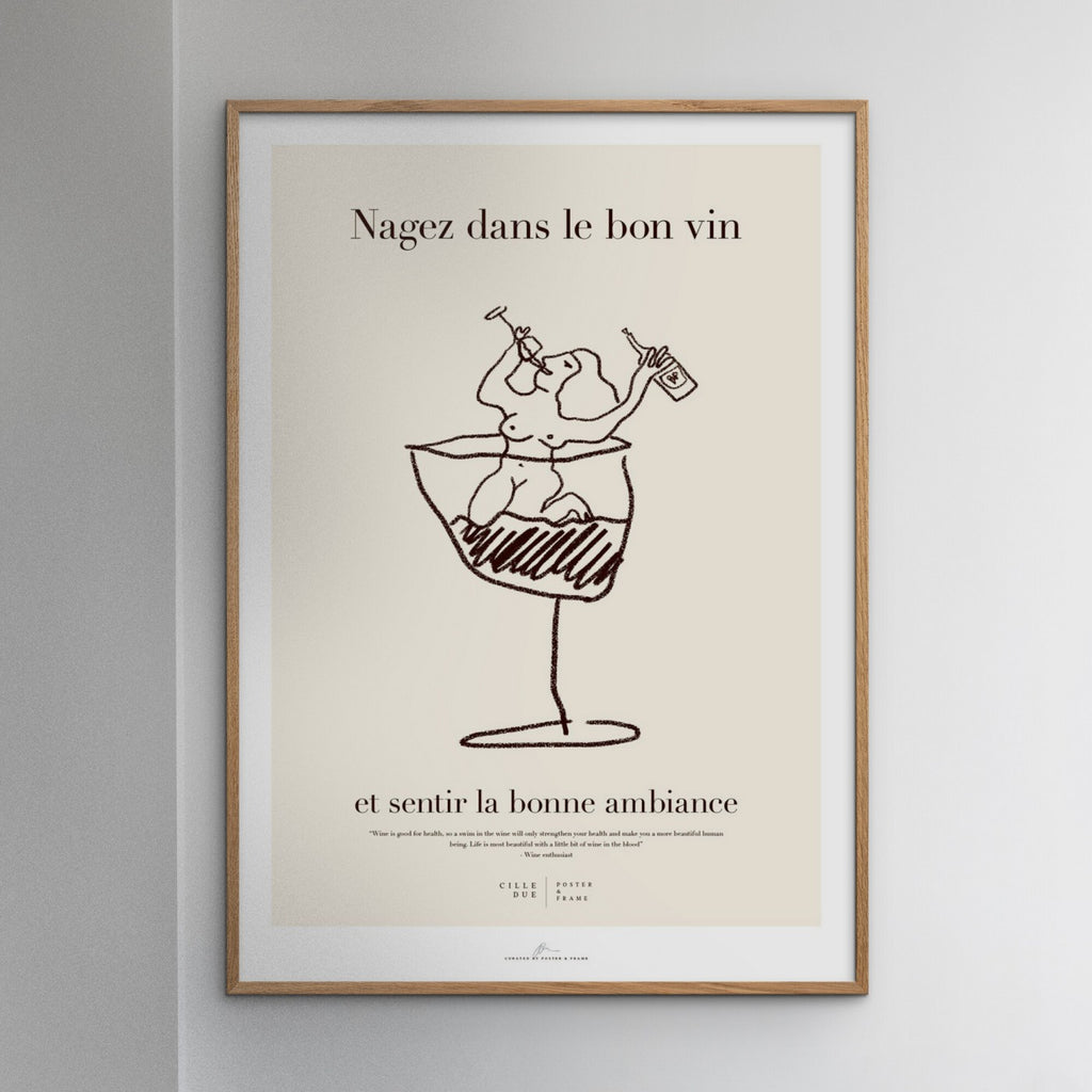 Cille Due X Poster & Frame - Nuota nel buon vino