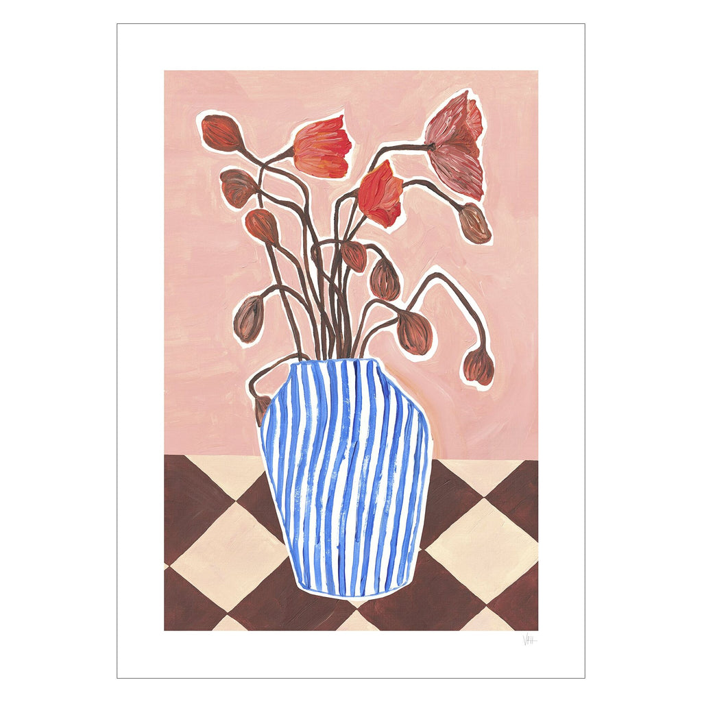 Violets Print House - Vase Of Poppies