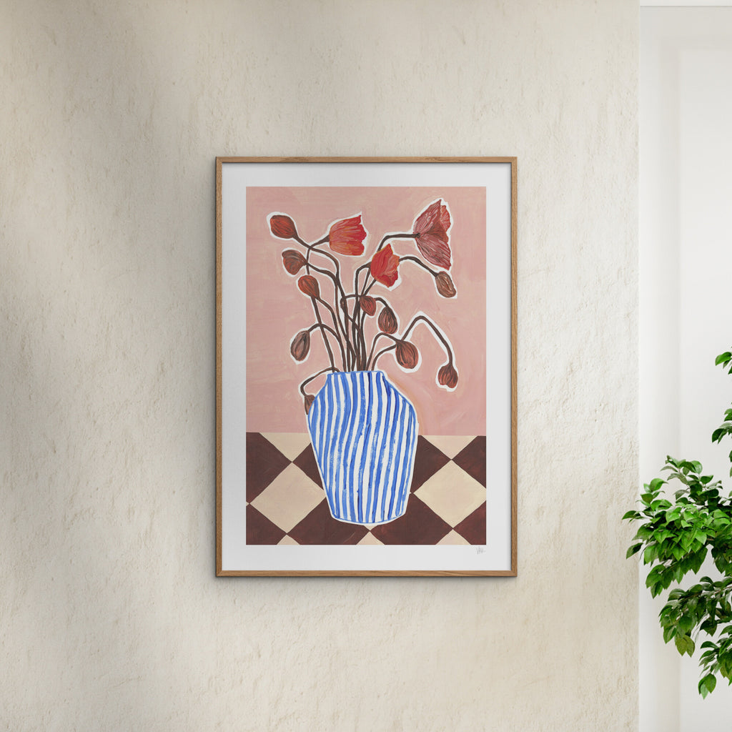 Violets Print House - Vase Of Poppies