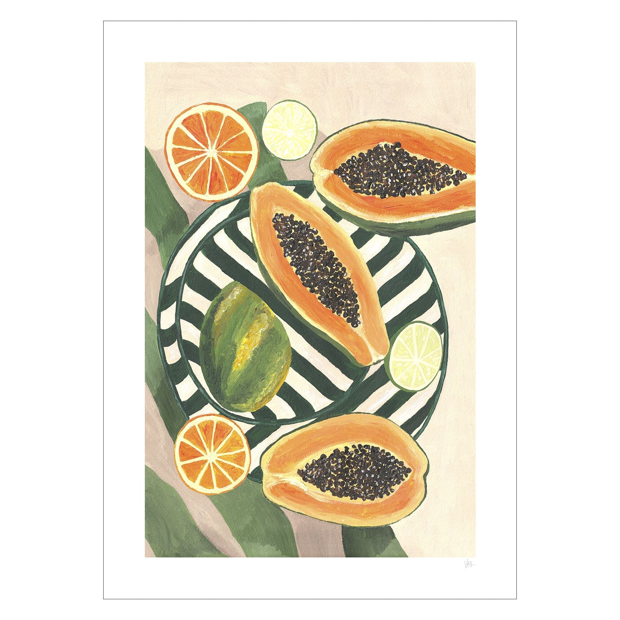 Violets Print House - Papaya And Limes