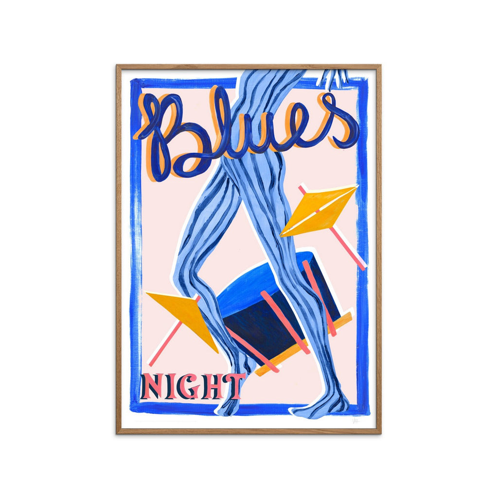 Violets Print House - Blues Night-Blue And Pink Music Print
