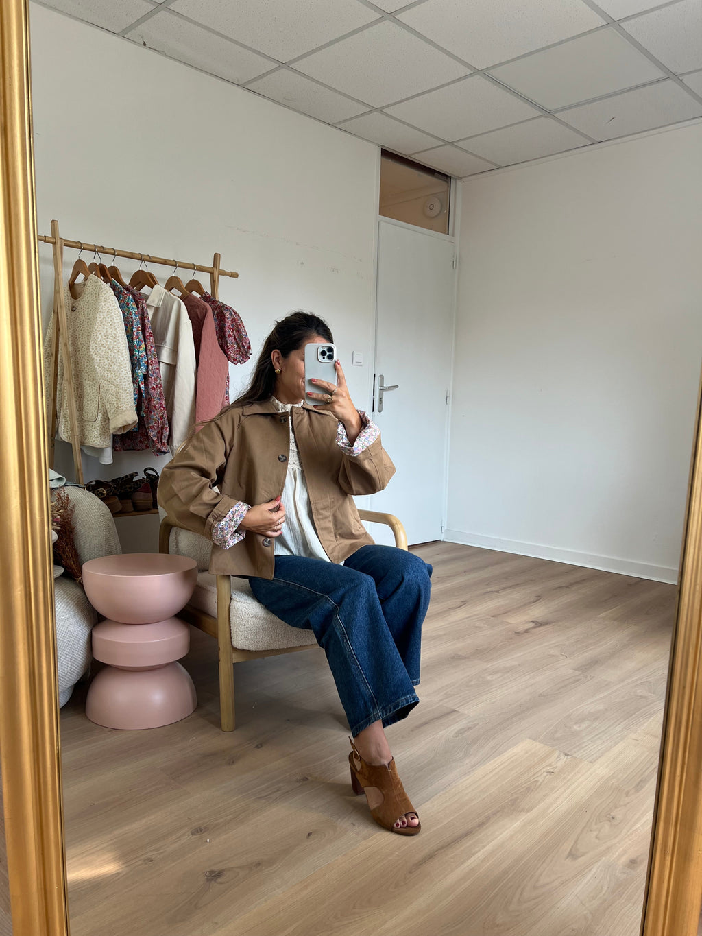 Veste trench Edith en coton Liberty camel