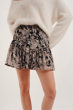 La Mini Jupe Rita Black Flower